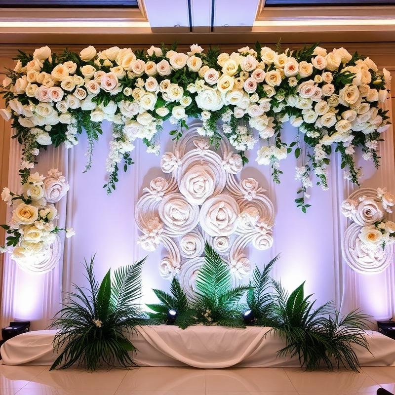 Floral backdrop rental for wedding in Los Angeles